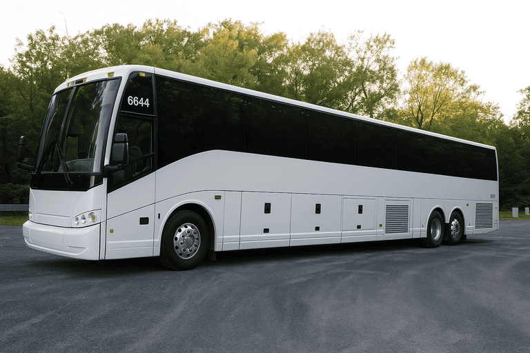exterior of Charter Bus Rental Gilroy coach bus